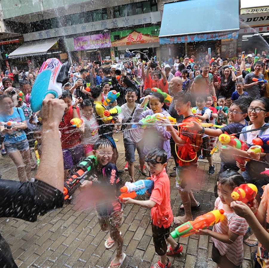 Having fun in the Songkran festival,  Hong Kong